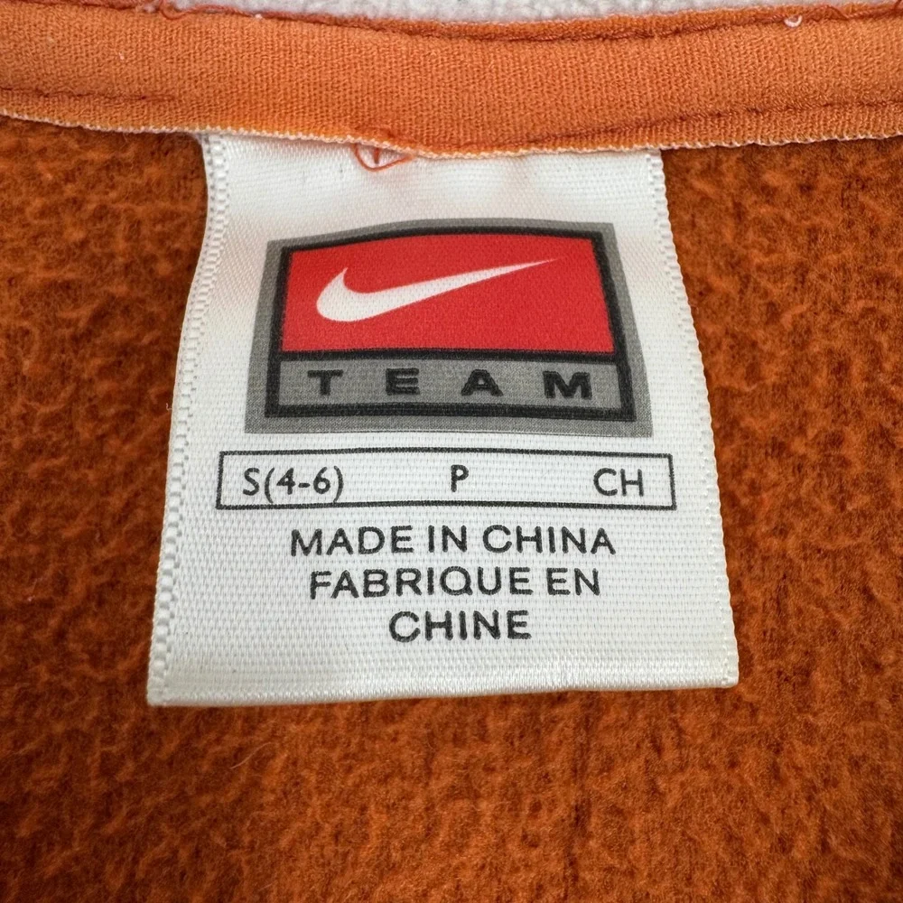 Vintage Nike Team Texas Longhorns Fleece Jacket Full Zip Womens Small S Orange‎